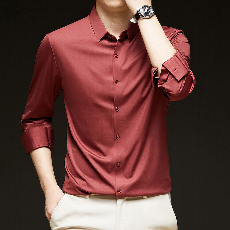 Camicia da Uomo Slim Fit a Maniche Lunghe con Bottoni Ideale per l'Autunno