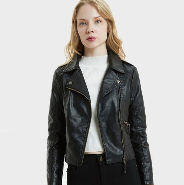 Chaqueta corta de mujer con motivo de serpiente, cierre de cremallera y diseño estructurado