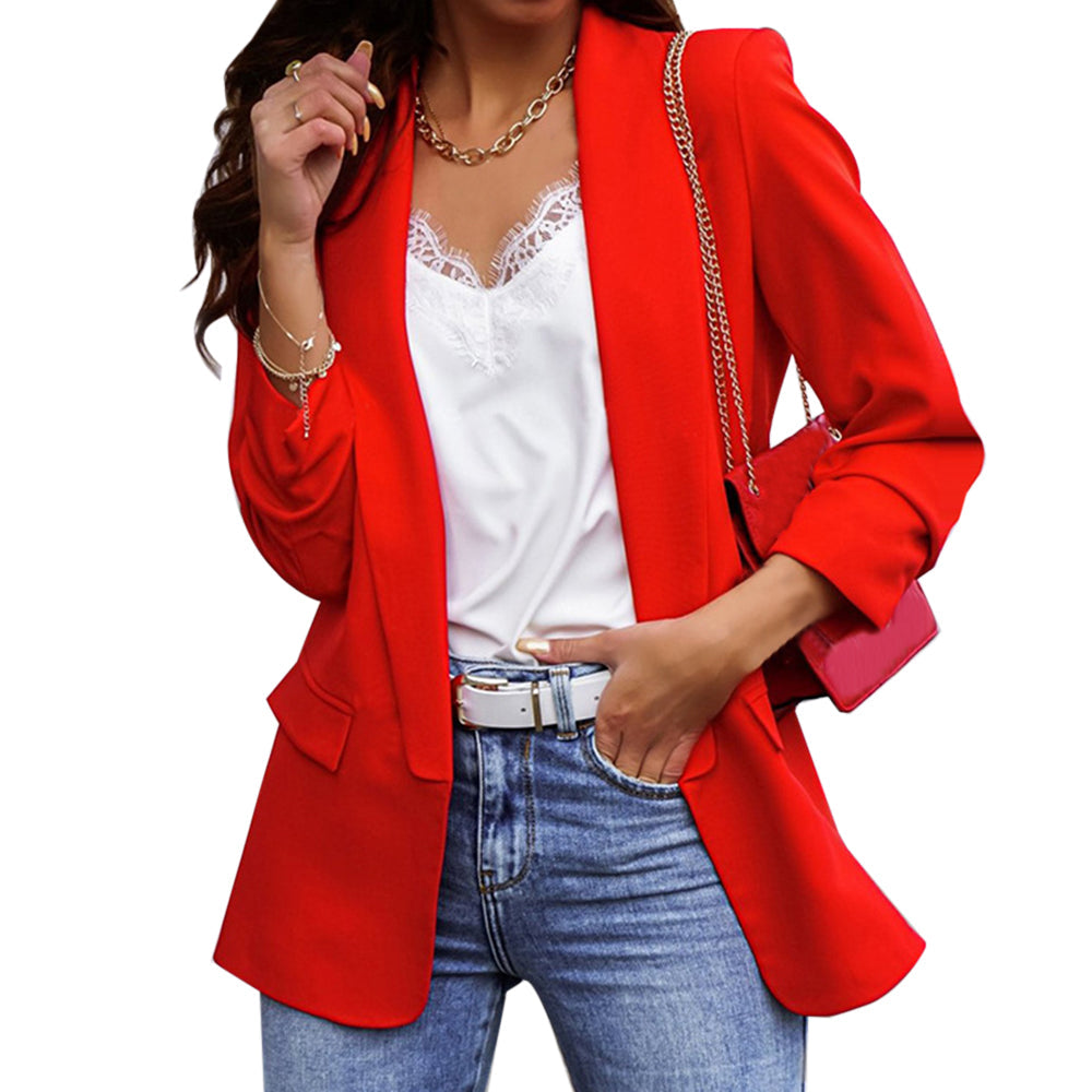 Blazer Donna Primavera Loose Fit Manica Lunga con Fodera Completa e Diversi Colori