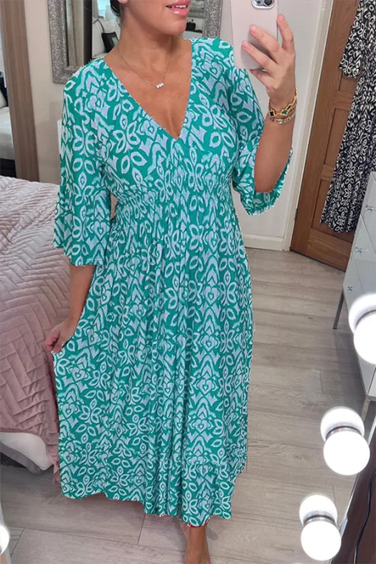 Abito Maxi Scollato a V - Fluido, Versatile, Confortevole