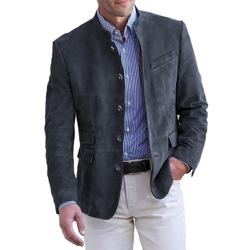 Blazer Uomo Con Bottoni A Taglio Strutturato In Tessuto Premium Ideale Per L'Autunno