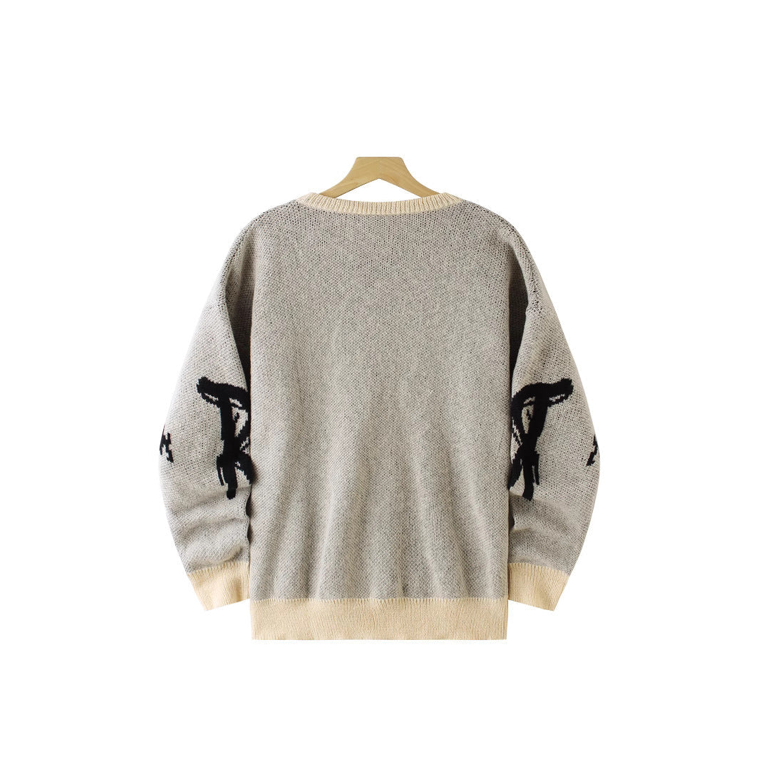 Herre sweater langærmet ensfarvet pullover