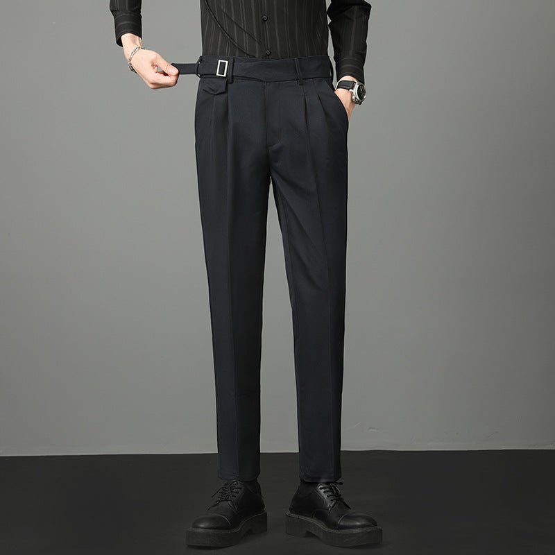 Pantalone Elegante Uomo Slim Fit Diritto Ideale per l'Autunno