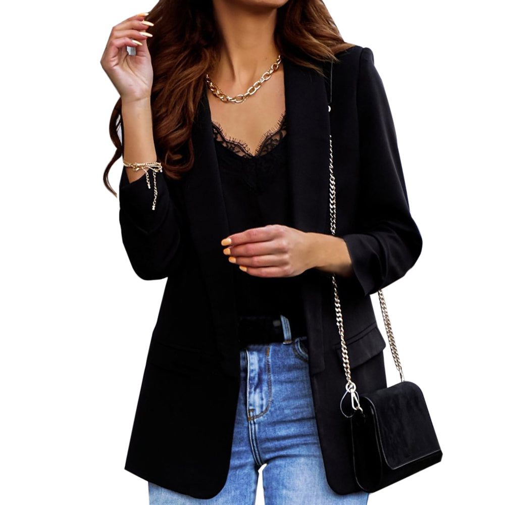 Blazer Donna Primavera Loose Fit Manica Lunga con Fodera Completa e Diversi Colori
