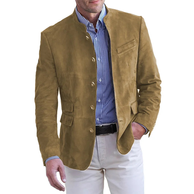 Blazer Uomo Con Bottoni A Taglio Strutturato In Tessuto Premium Ideale Per L'Autunno
