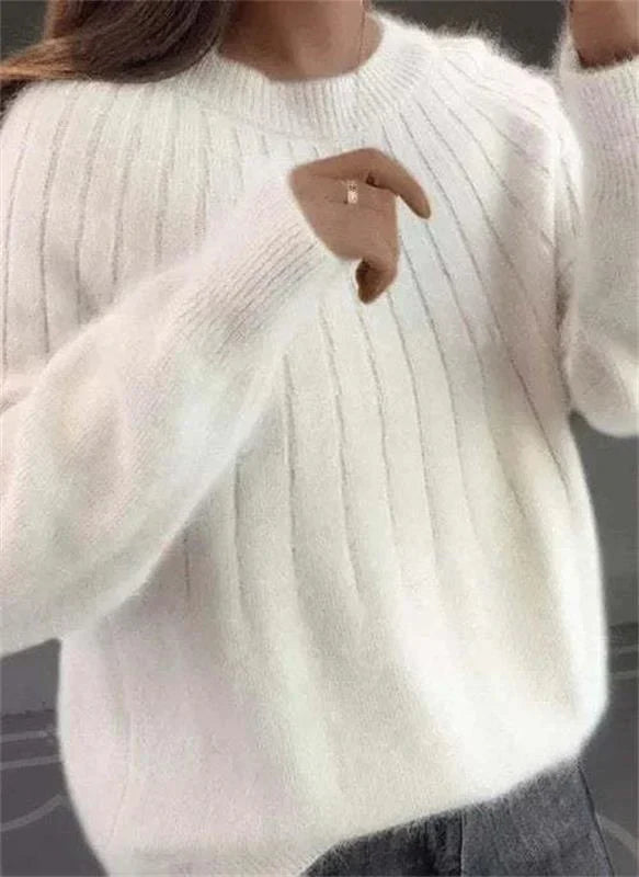 Maglione Invernale da Donna in Maglia a Tinta Unita