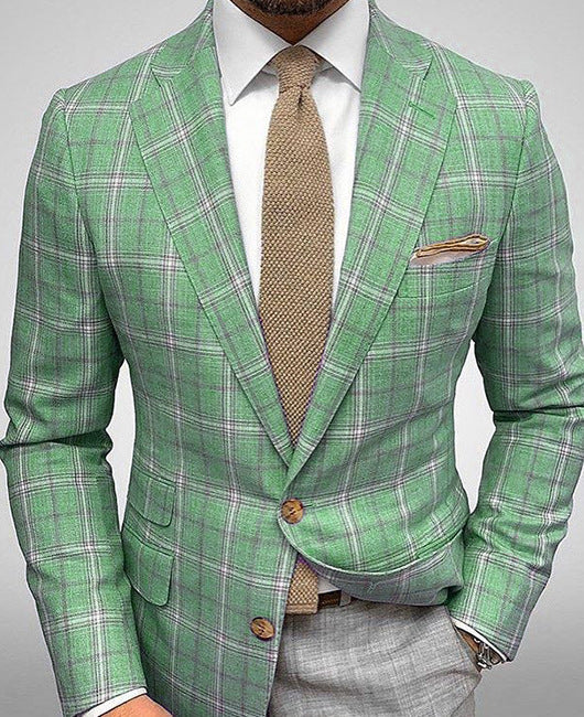 Blazer Slim Fit A Righe Con Collo Da Completo E Chiusura A Due Bottoni | Ideale Per Primavera E Autunno