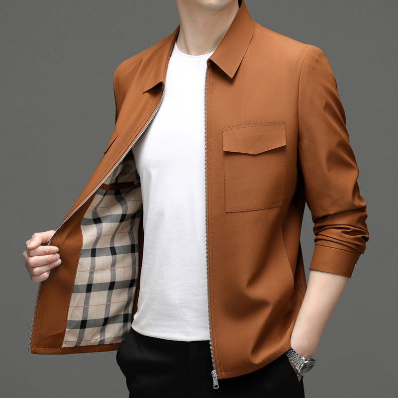 Giacca Leggera da Uomo con Rever e Tasche a Fessura | Ideale per Primavera & Autunno
