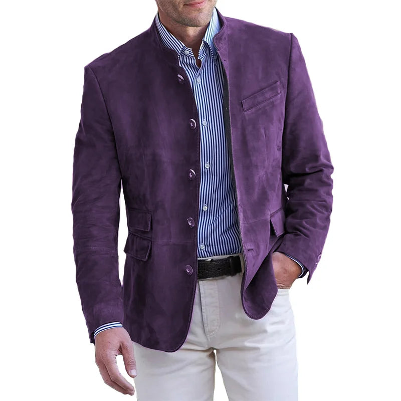 Blazer Uomo Con Bottoni A Taglio Strutturato In Tessuto Premium Ideale Per L'Autunno