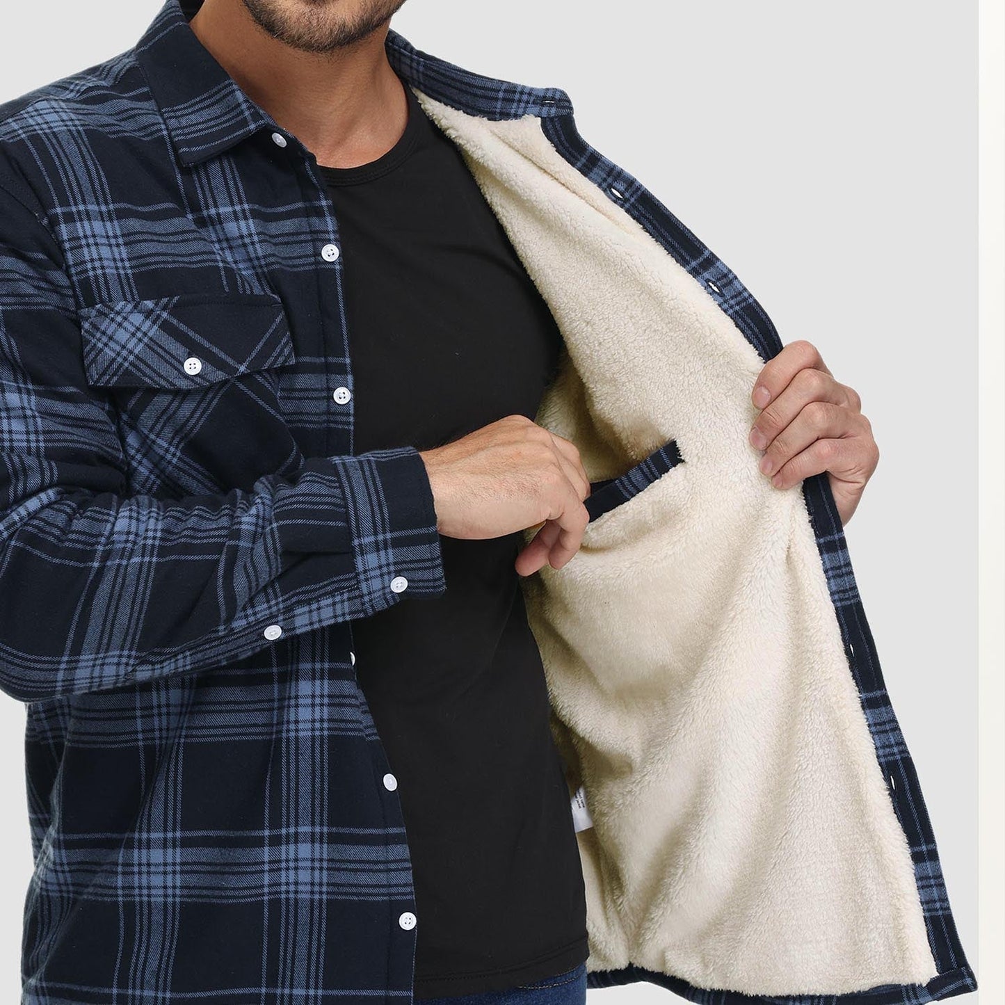 Giacca Camicia Casual da Uomo con Tasche