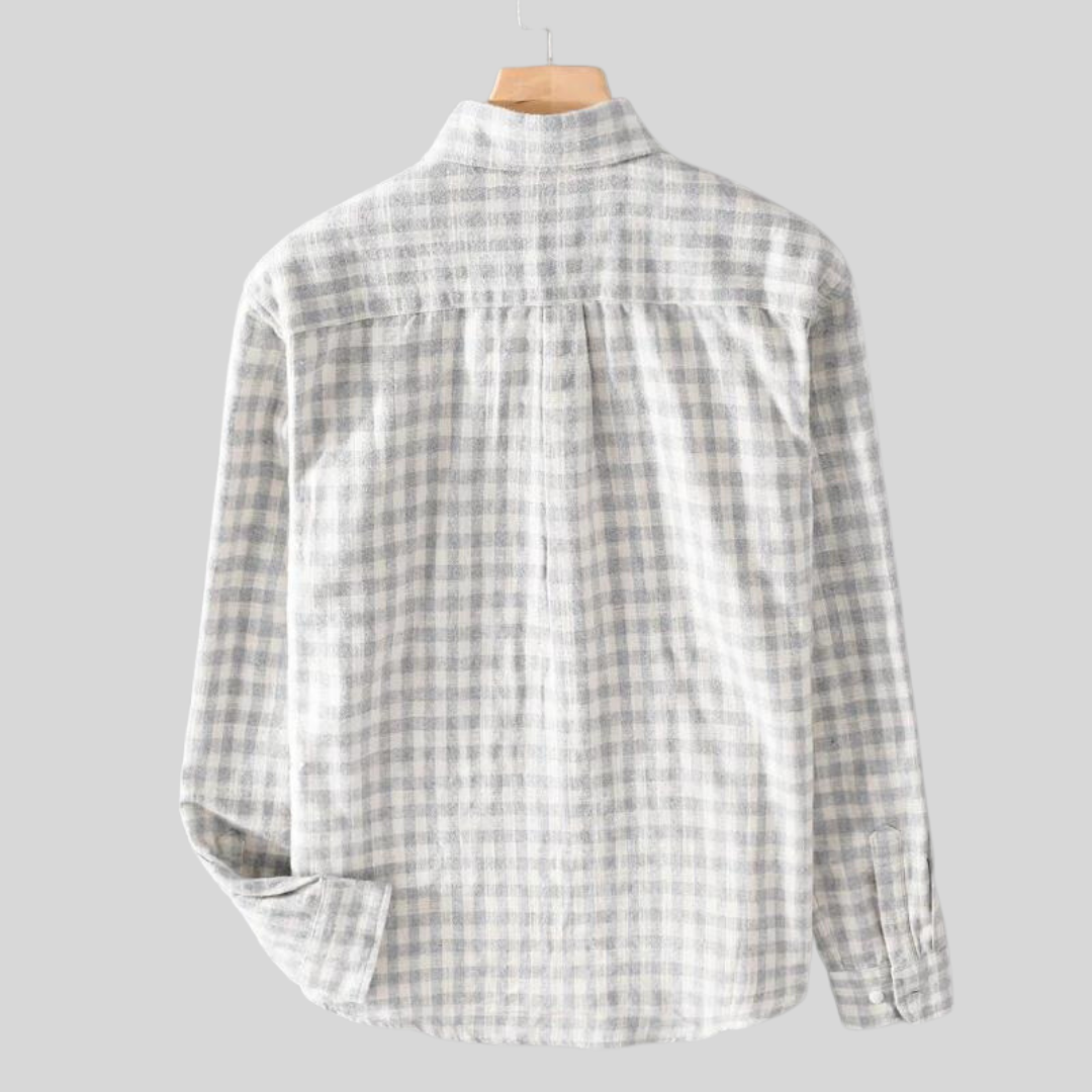 Shirt Uomo Long Sleeve Check Pattern Button-Up