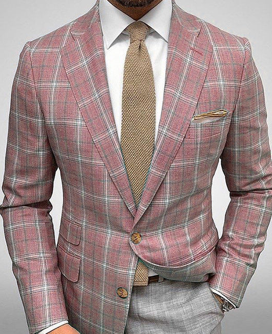 Blazer Slim Fit A Righe Con Collo Da Completo E Chiusura A Due Bottoni | Ideale Per Primavera E Autunno