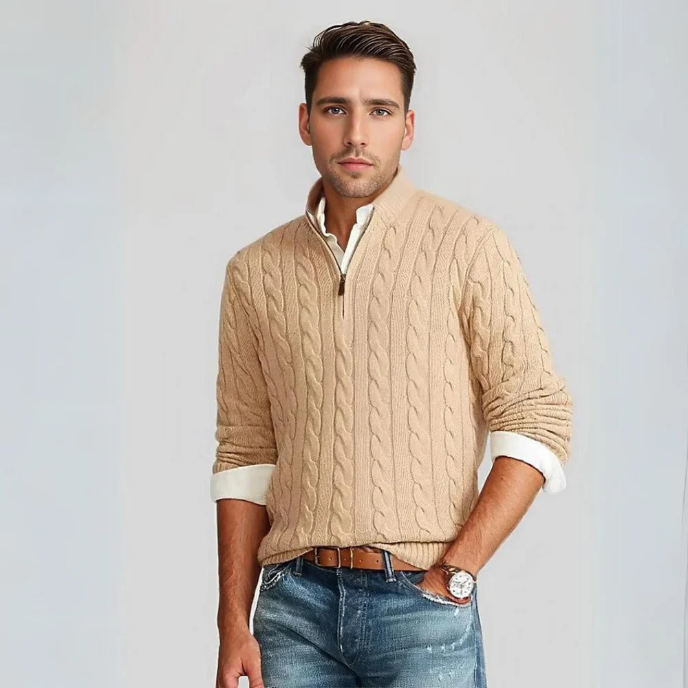 Maglione da Uomo con Cerniera e Colletto