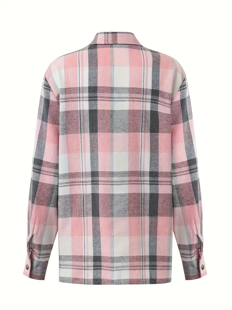 Camicia Oversize da Donna Autunnale a Manica Lunga con Apertura Frontale