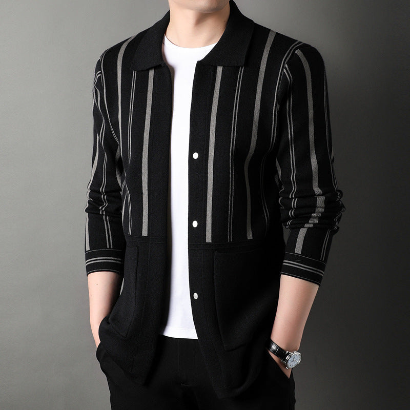 Cardigan a Maglia Uomo Larga con Maniche Lunghe Ideale per l'Autunno