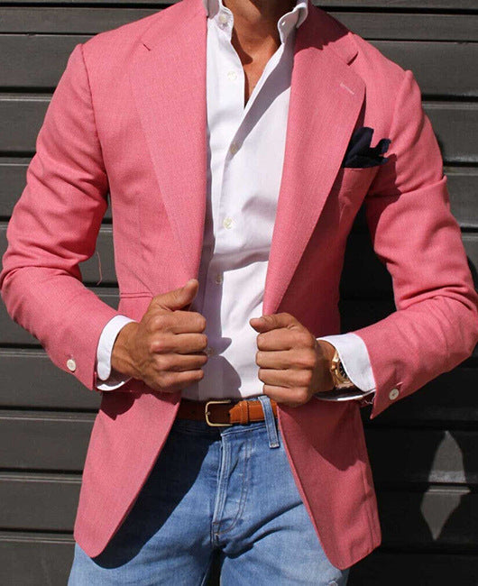 Blazer Slim Fit A Righe Con Collo Da Completo E Chiusura A Due Bottoni | Ideale Per Primavera E Autunno