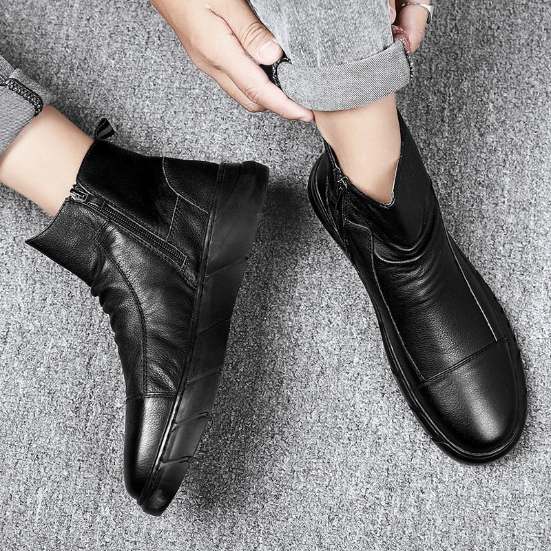 Men's Winter Snow Boots with High Shaft, Warm Lining, and Non-Slip Sole