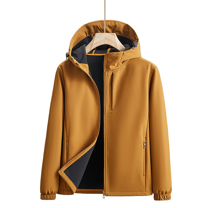Chaqueta Outdoor para Hombre de Otoño con Cierre Frontal de Cremallera en Color Sólido