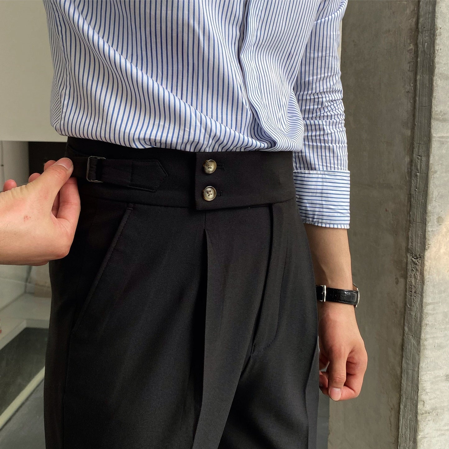 Pantaloni Uomo Completo Loose Fit Gamba Dritta Colore Unico