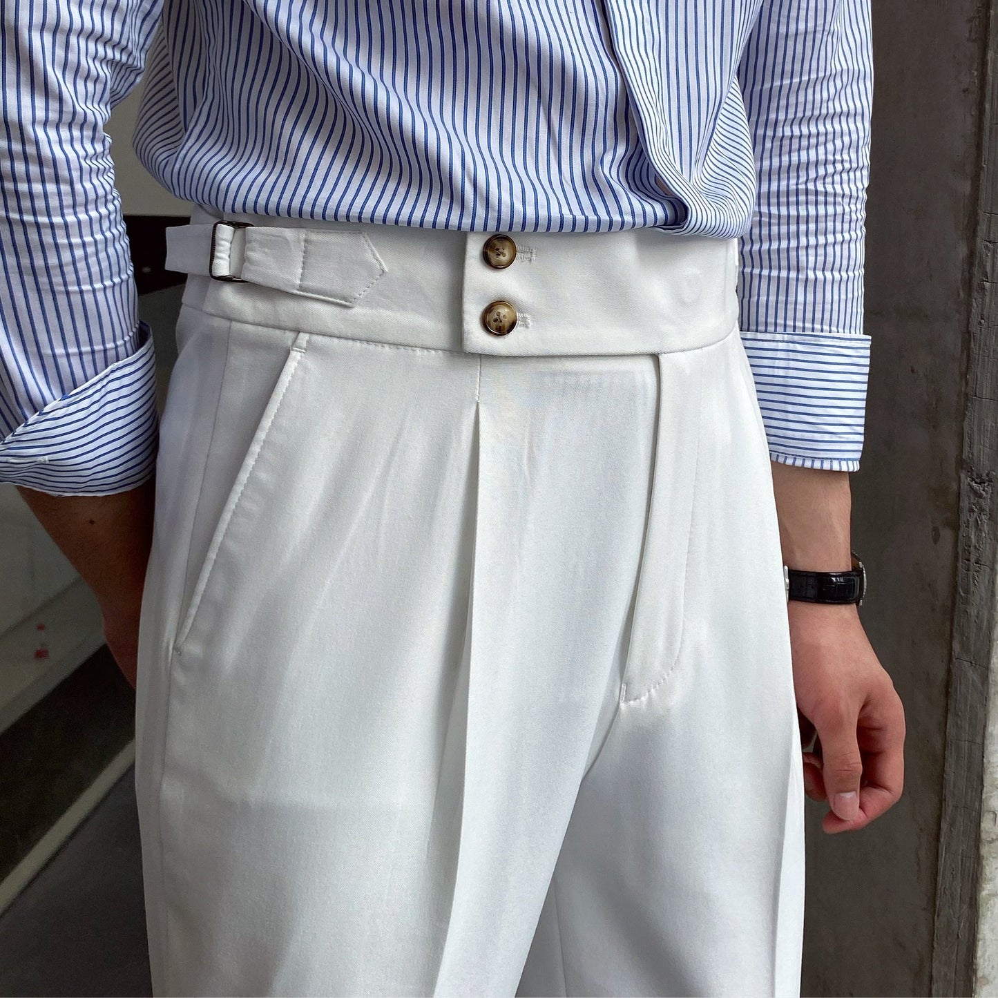 Pantaloni Uomo Completo Loose Fit Gamba Dritta Colore Unico