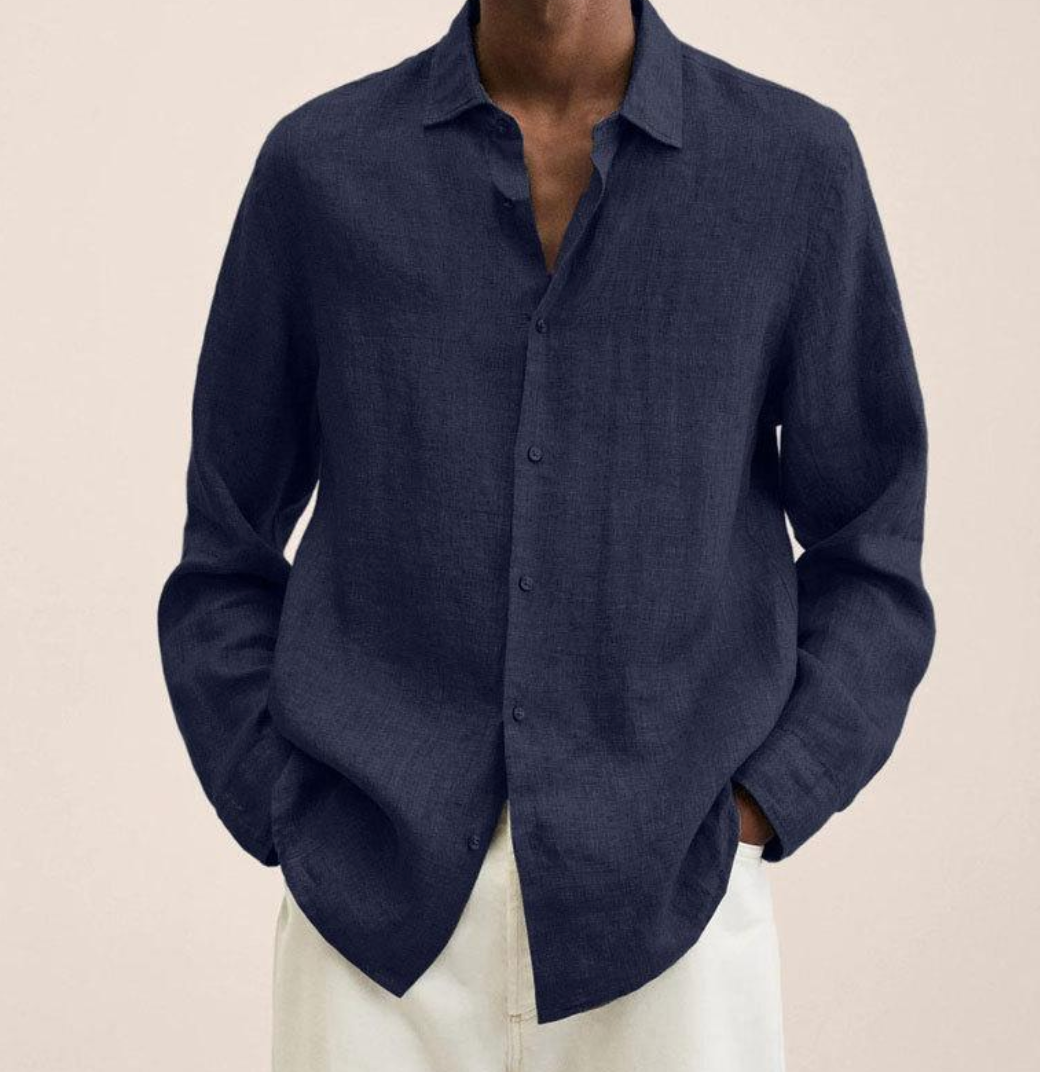 Camicia Classica da Uomo in Lino con Tessuto Traspirante | Ideale per l'Estate