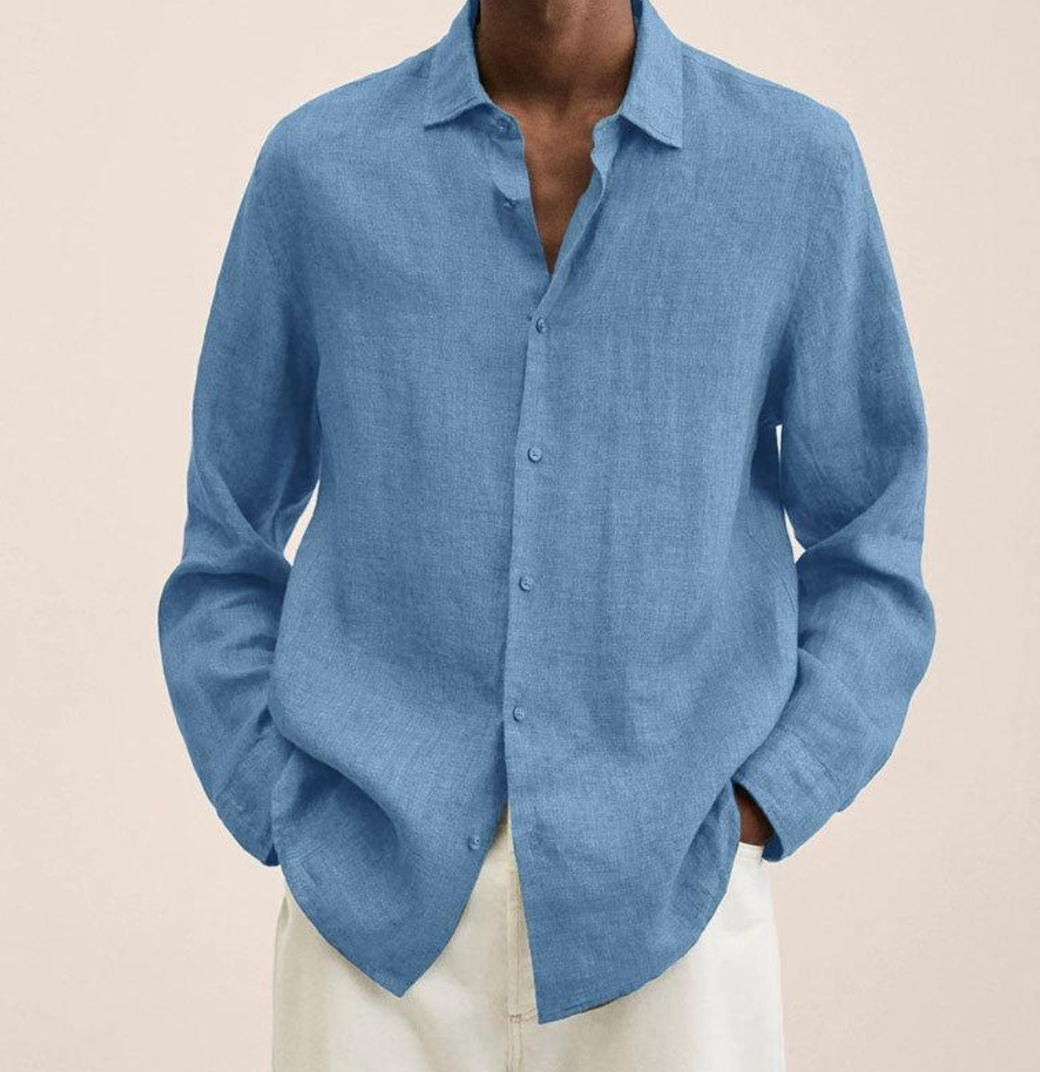 Camicia Classica da Uomo in Lino con Tessuto Traspirante | Ideale per l'Estate