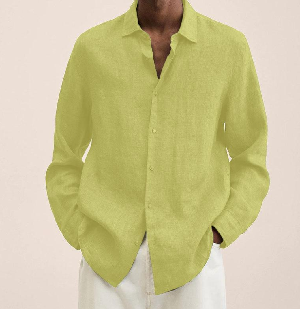 Camicia Classica da Uomo in Lino con Tessuto Traspirante | Ideale per l'Estate