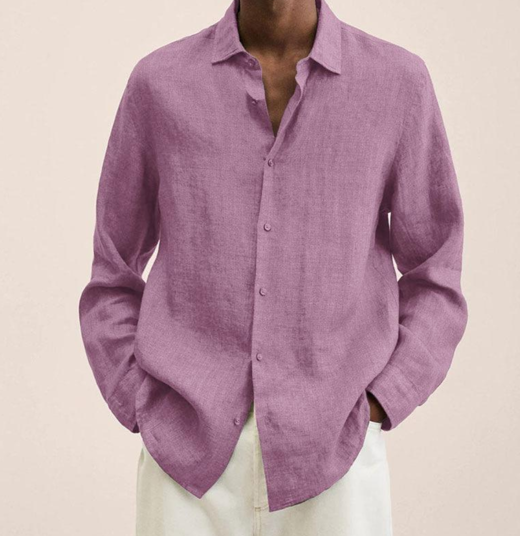 Camicia Classica da Uomo in Lino con Tessuto Traspirante | Ideale per l'Estate