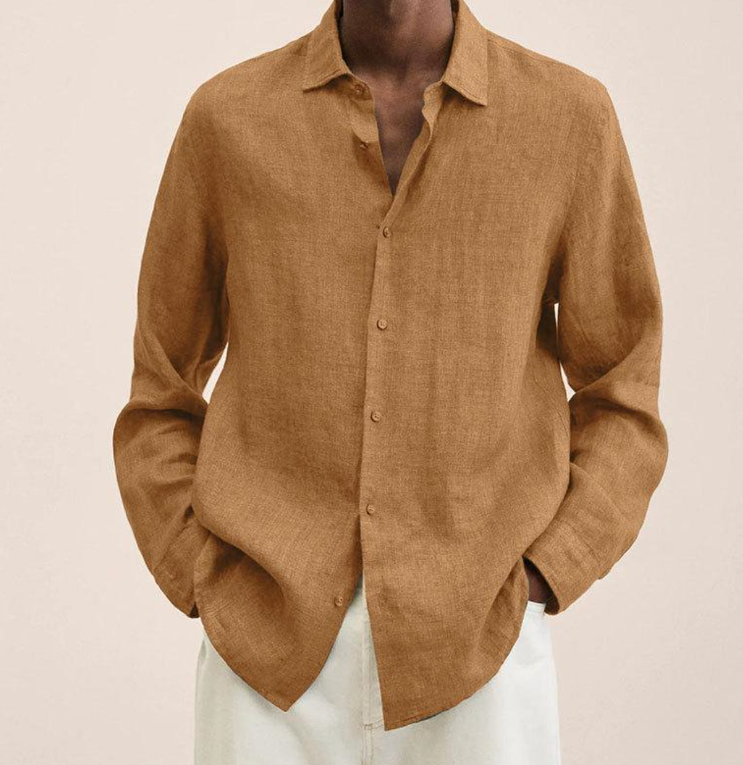 Camicia Classica da Uomo in Lino con Tessuto Traspirante | Ideale per l'Estate