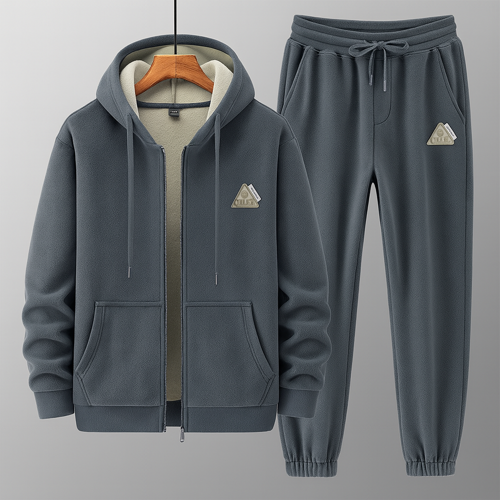 Tuta da Uomo con Cappuccio Sagomato, Vestibilità Jogger ed Elastico ai Polsini