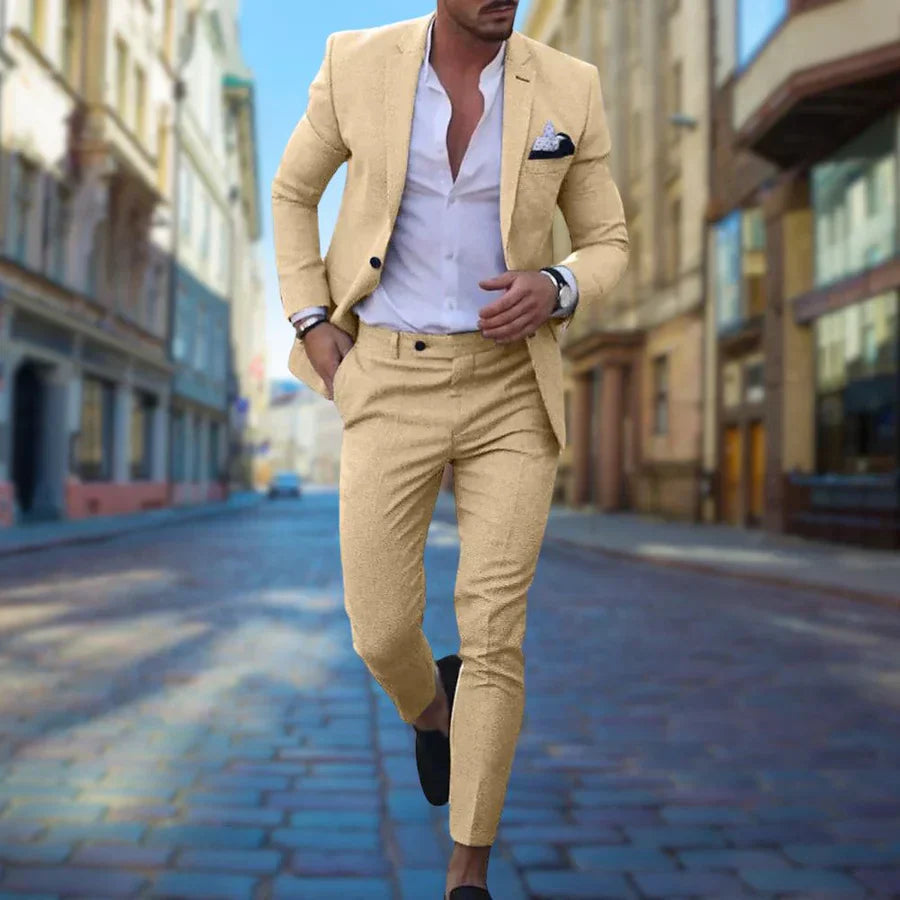Completo da Uomo Due Pezzi con Blazer Slim Fit per Matrimonio o Cerimonia