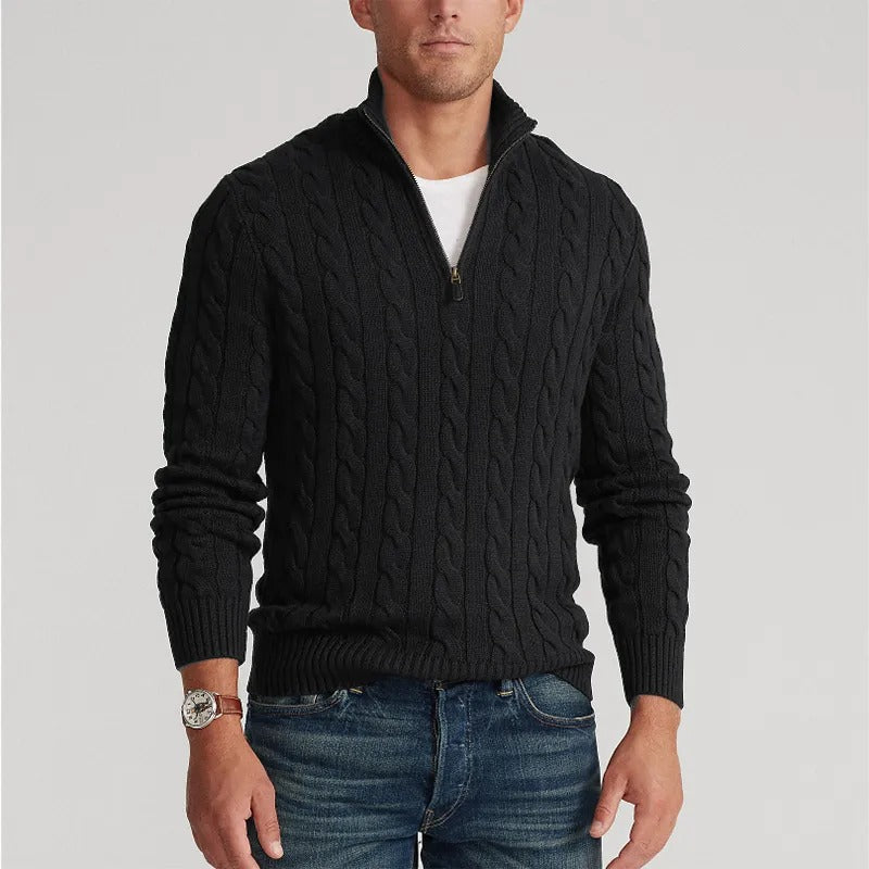 Maglione da Uomo con Cerniera e Colletto