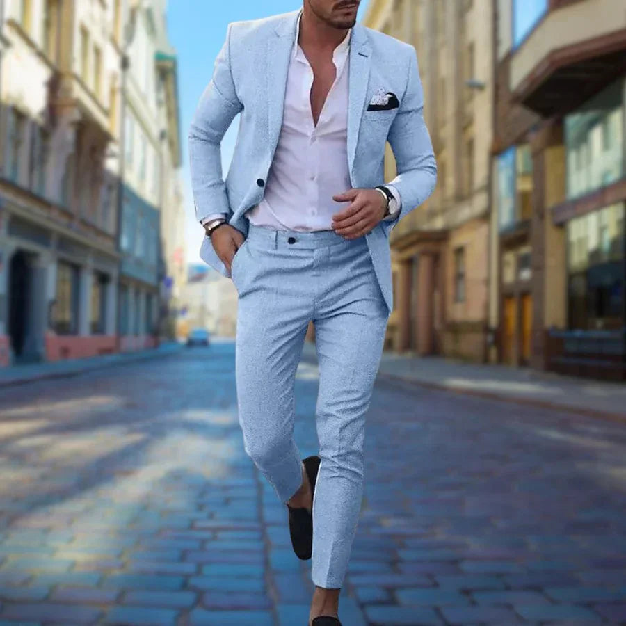 Completo da Uomo Due Pezzi con Blazer Slim Fit per Matrimonio o Cerimonia