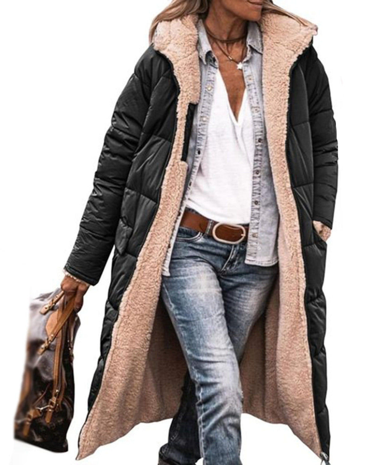 Cappotto Invernale da Donna Lungo con Fodera Isolante