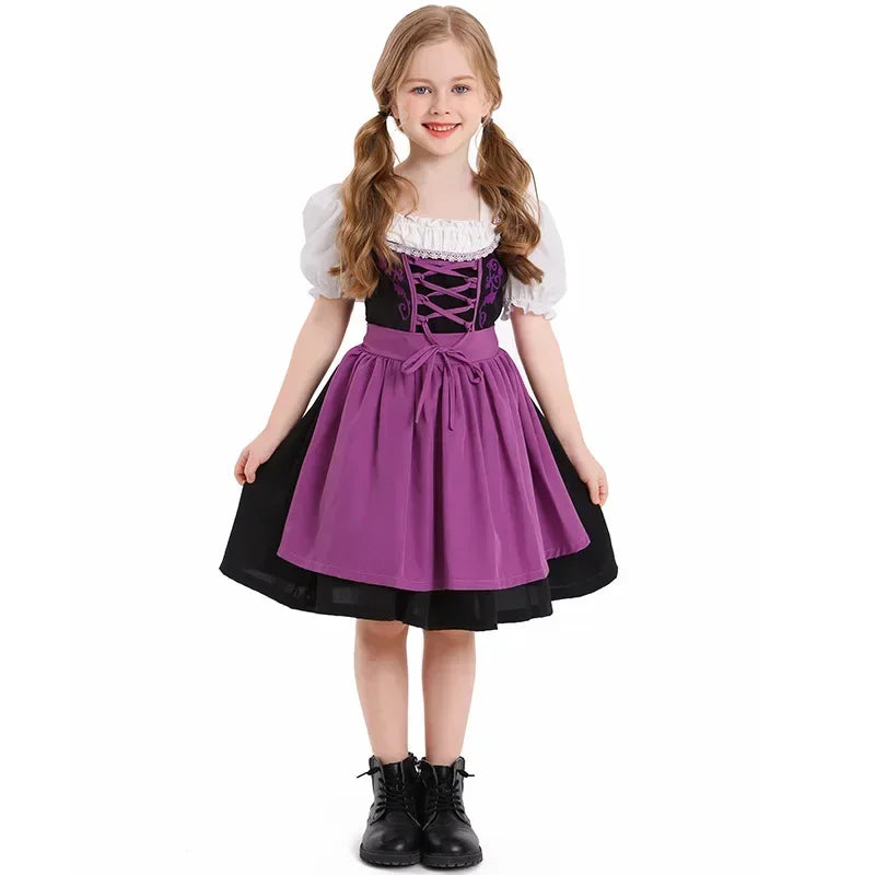 Dirndl da Bambina con Grembiule e Design Tradizionale