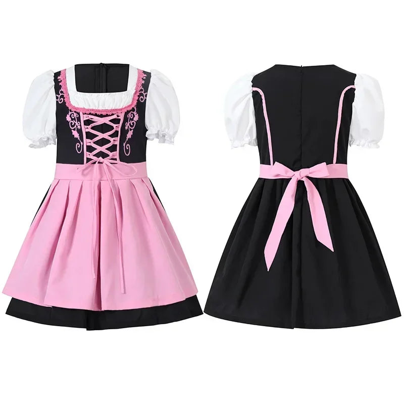Dirndl da Bambina con Grembiule e Design Tradizionale