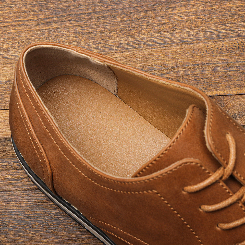 Scarpe Stringate da Uomo con Punta Liscia, Soletta Imbottita e Suola ad Alta Aderenza