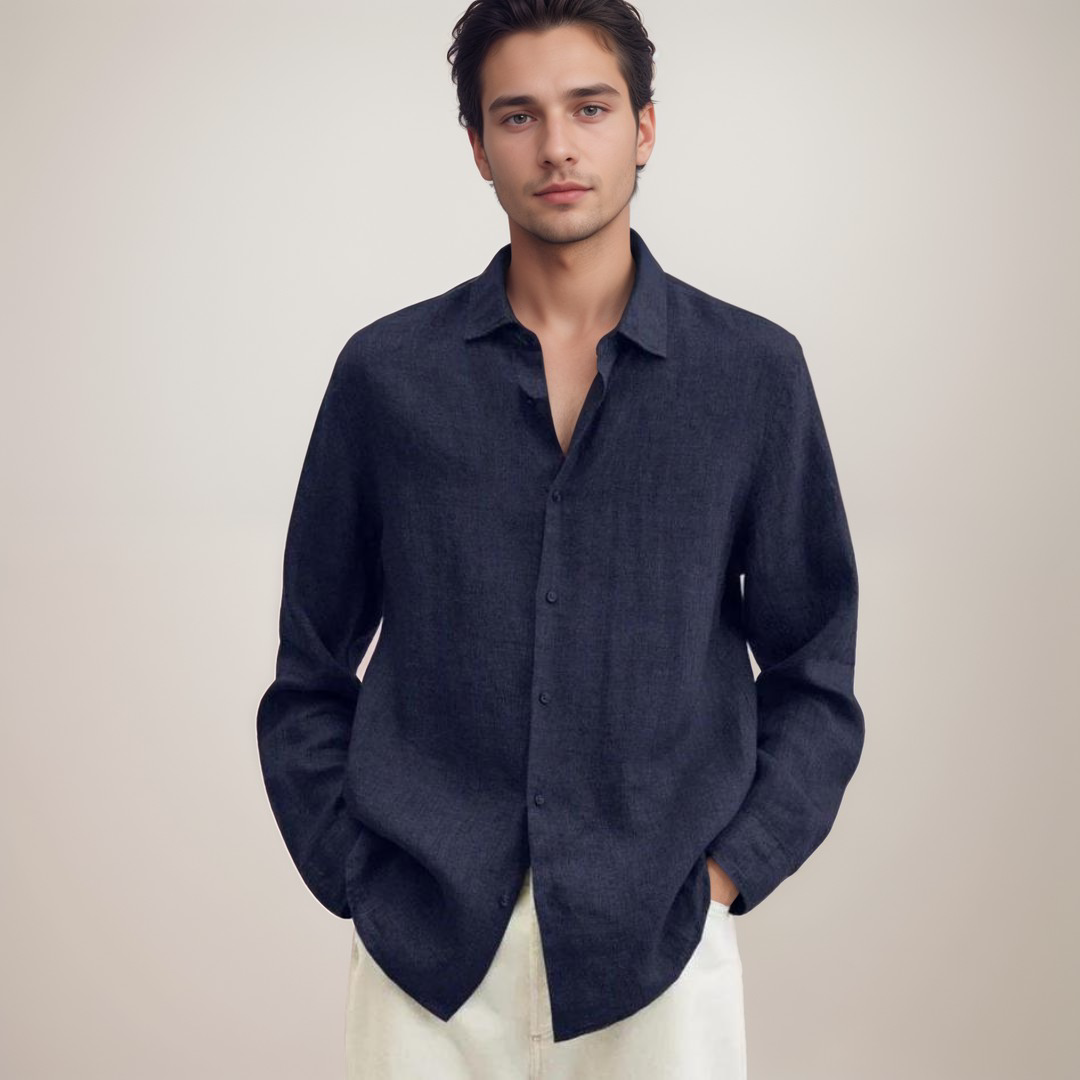 Camicia Classica da Uomo in Lino con Tessuto Traspirante | Ideale per l'Estate