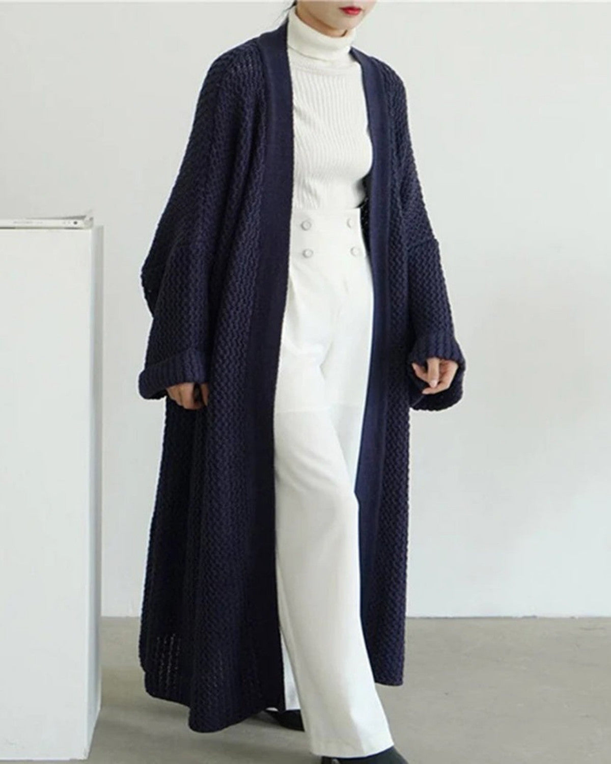 Cardigan Invernale da Donna Oversize in Maglia con Motivo