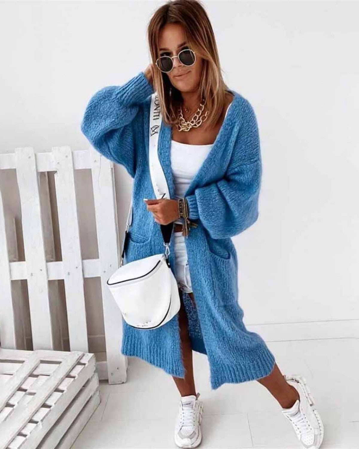 Cardigan Oversize da Donna in Tessuto Morbido
