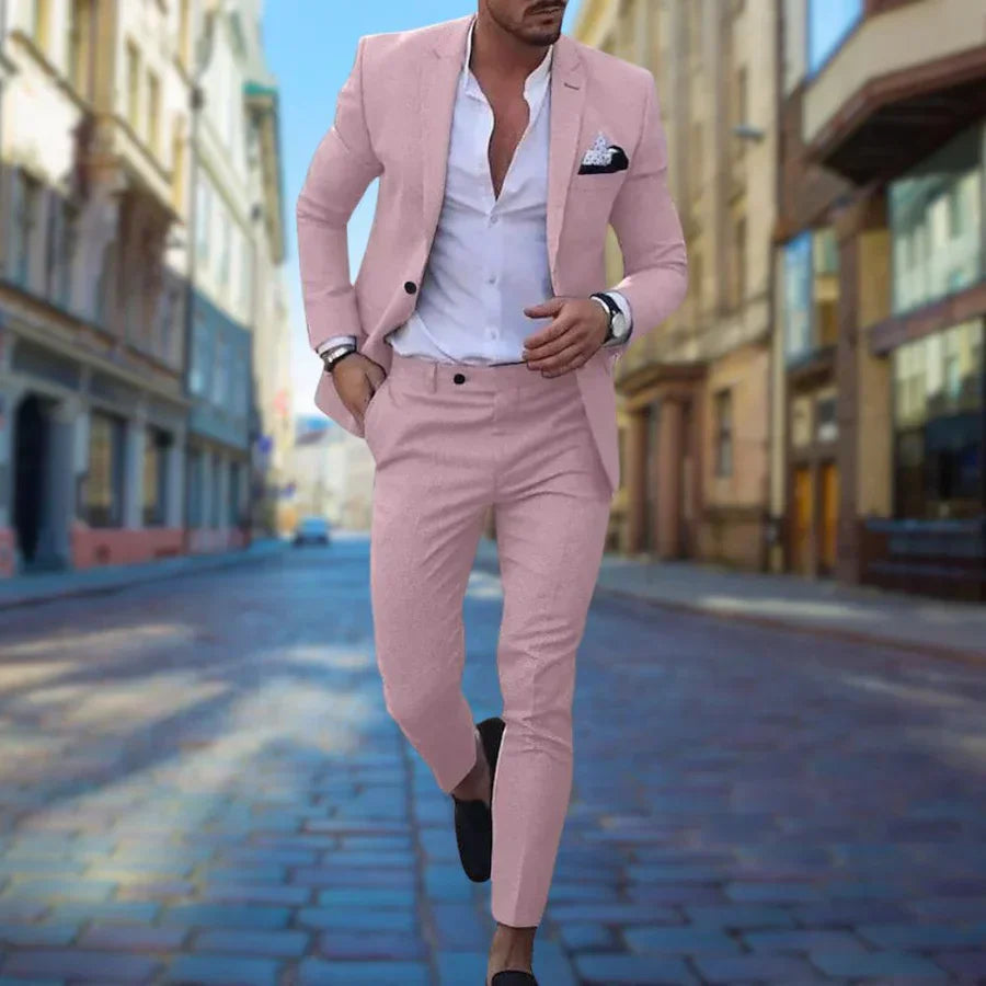 Completo da Uomo Due Pezzi con Blazer Slim Fit per Matrimonio o Cerimonia