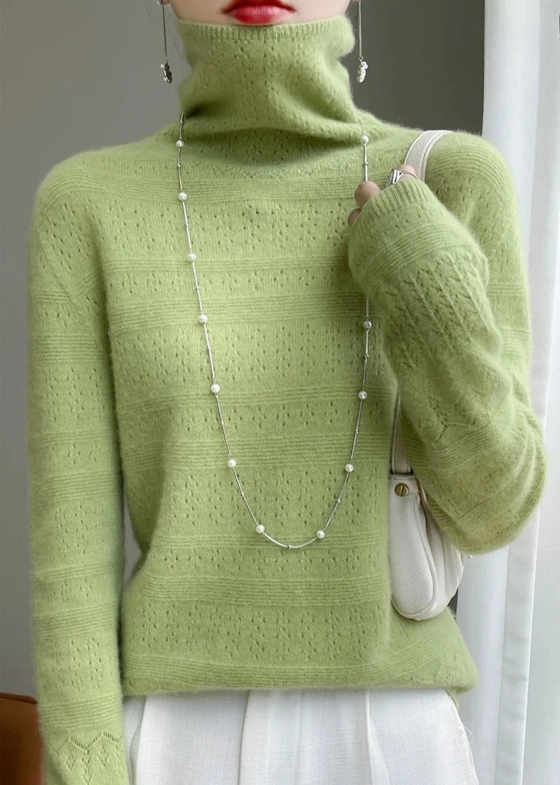 Maglione Dolcevita da Donna con Motivo Sottile