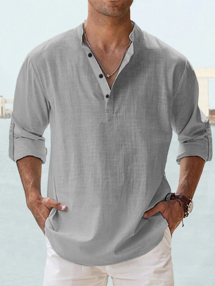 Camicia da Uomo Leggera in Lino a Maniche Lunghe I Ideale per l’Estate