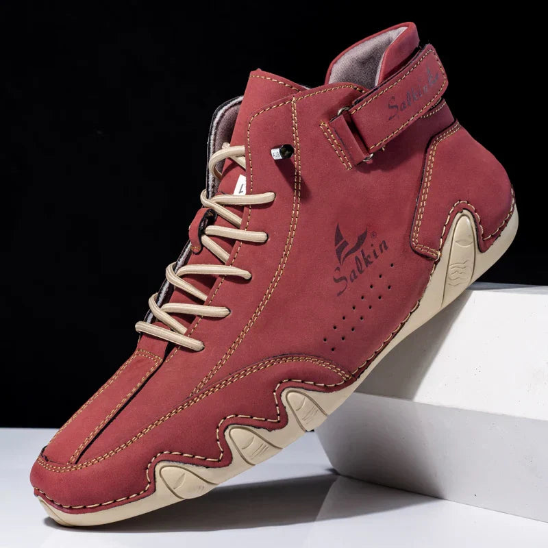 Scarpe da Uomo High Top con Suola Ondulata e Dettagli Cuciti