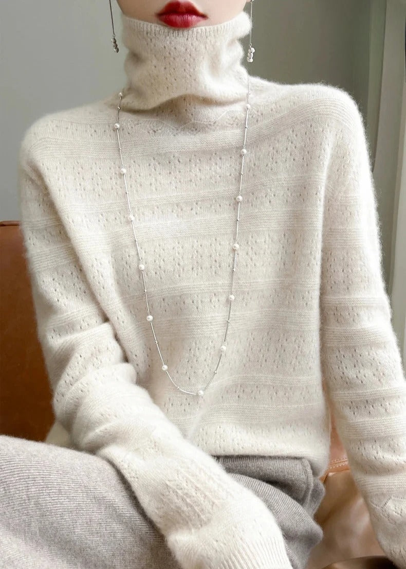 Maglione Dolcevita da Donna con Motivo Sottile