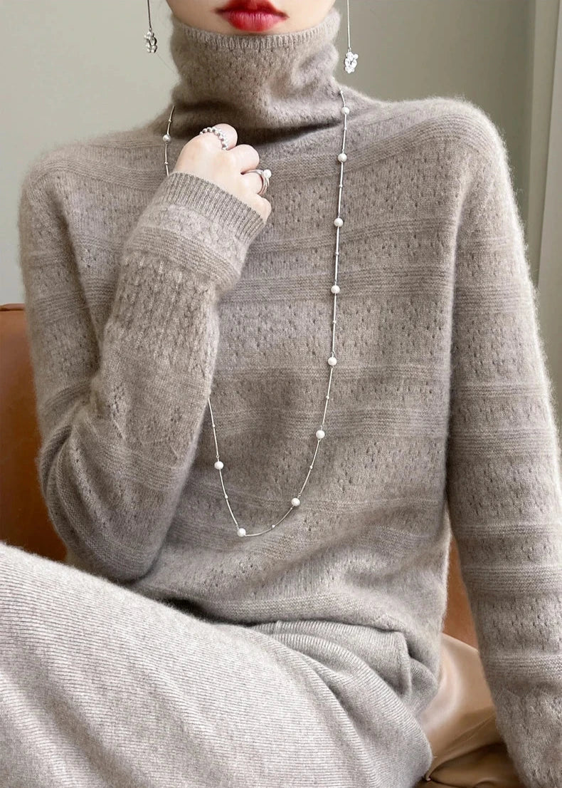 Maglione Dolcevita da Donna con Motivo Sottile