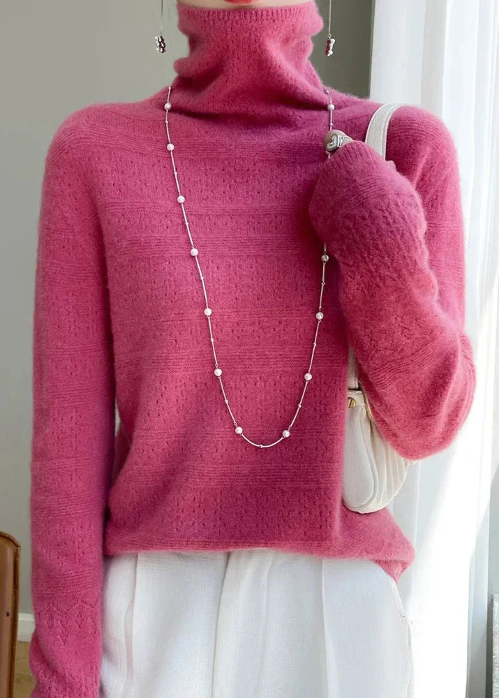 Maglione Dolcevita da Donna con Motivo Sottile