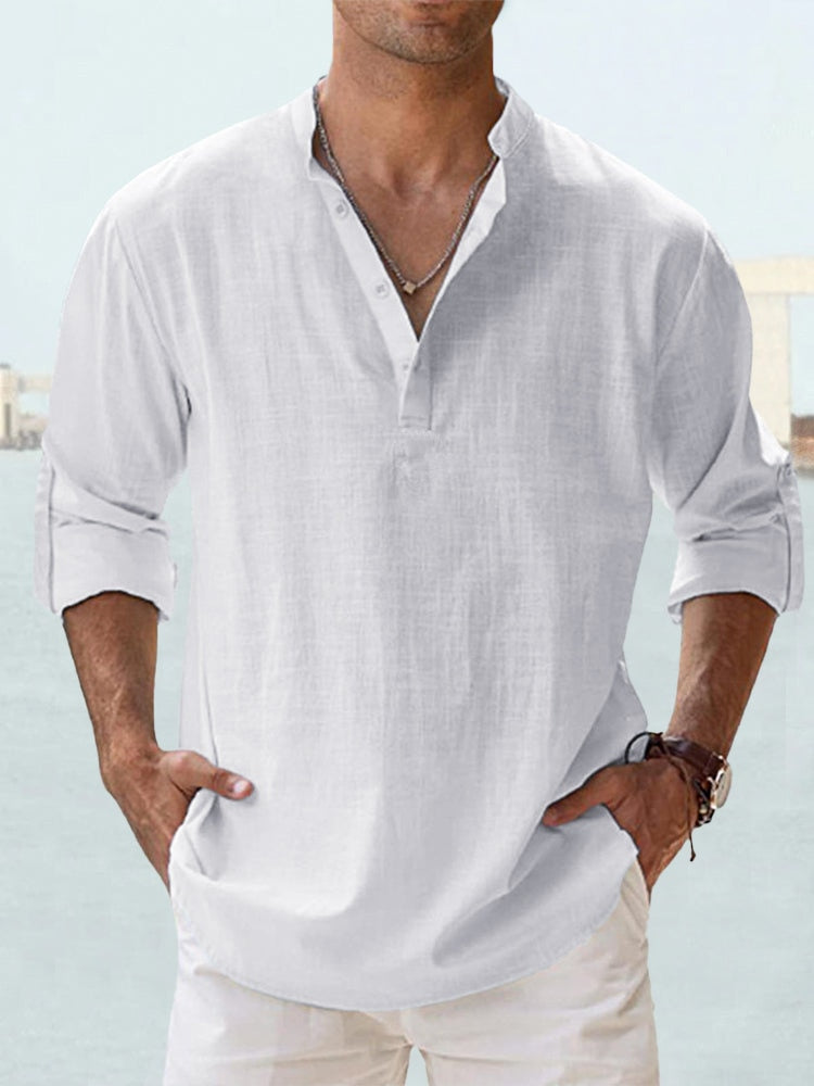 Camicia da Uomo Leggera in Lino a Maniche Lunghe I Ideale per l’Estate