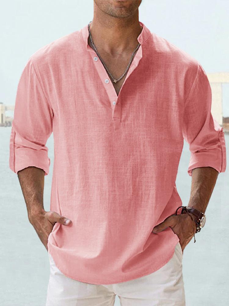 Camicia da Uomo Leggera in Lino a Maniche Lunghe I Ideale per l’Estate
