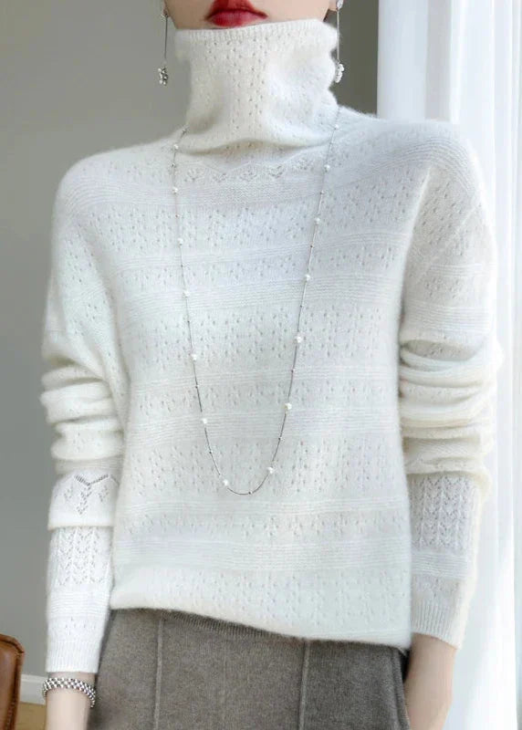 Maglione Dolcevita da Donna con Motivo Sottile